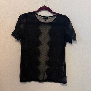 Express Black Sheer Lace Blouse